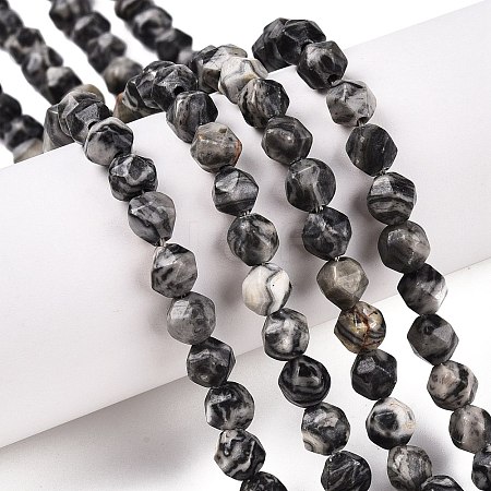 Natural Map Stone/Picasso Stone Beads Strands G-T138-214-1