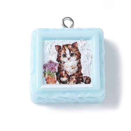 Opaque Resin Pendants X-RESI-Z033-02P-A-1