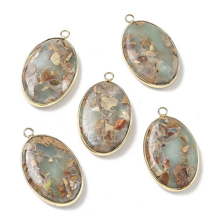Dyed Synthetic Imperial Jasper Pendants G-D337-03A-G-1