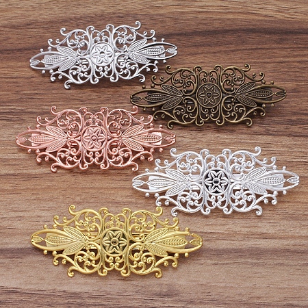 Vintage Hair Accessories Iron Hair Barrette Findings OHAR-PW0001-035AB-1