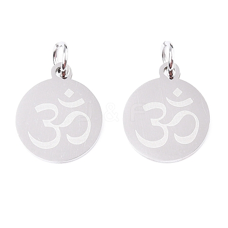 Non-Tarnish Chakra 201 Stainless Steel Charms STAS-T049-T680-1-1