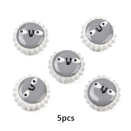 5Pcs Fuuny Painted Glass Beads Enamel Beads LAMP-YW0004-05A-1