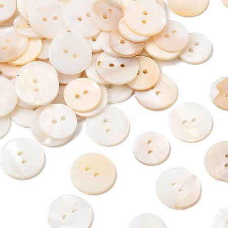100Pcs 2 Styles Freshwater Shell Buttons BUTT-CJ0001-12-1