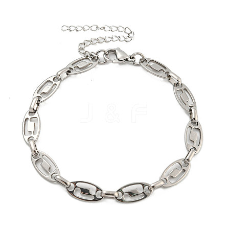 Non-Tarnish 304 Stainless Steel Oval Link Chains Bracelets for Men & Women BJEW-D042-16P-1