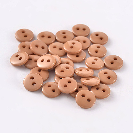 2-Hole Flat Round Resin Sewing Buttons for Costume Design LS-BUTT-E119-24L-09-1