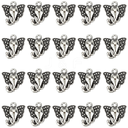 160Pcs Tibetan Style Zinc Alloy Elephant Head Charms FIND-SC0007-97-1