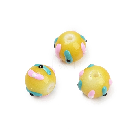 Baking Paint Glass Enamel Beads LAMP-R004-05J-1