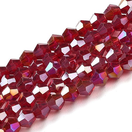 Transparent Electroplate Glass Beads Strands EGLA-A039-T6mm-B27-1