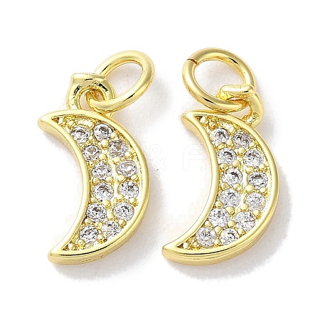 Rack Plating Brass Micro Pave Cubic Zirconia Pendants KK-Z039-21G-1