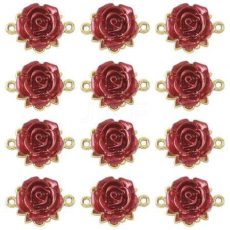 12Pcs Valentine's Day Rose Flower Alloy Links Connectors FIND-FS0004-87-1