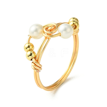 Shell Pearl Finger Ring RJEW-TA00115-1