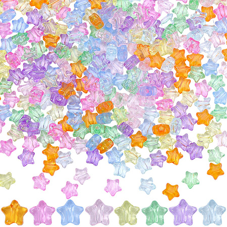 320Pcs 8 Colors Transparent Acrylic Beads MACR-PA0001-25-1