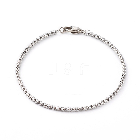 304 Stainless Steel Box Chain Bracelets BJEW-JB06194-01-1
