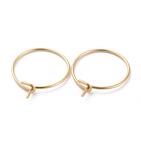 316 Surgical Stainless Steel Hoop Earrings Findings STAS-K146-039-25mm-G-1