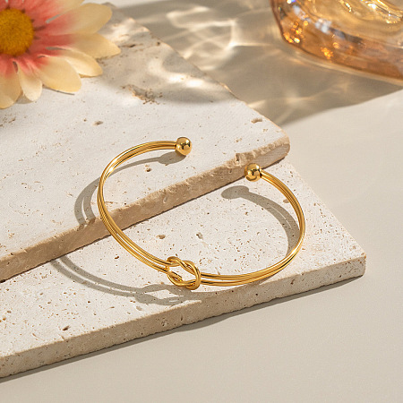 304 Stainless Steel Cuff Bangles BJEW-P370-03G-1