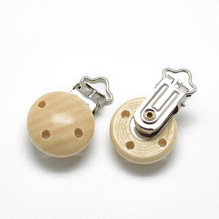 Dyed Wood Baby Pacifier Holder Clips WOOD-Q025-05-1
