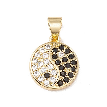 Brass Micro Pave Cubic Zirconia Charms Real 18K Gold Plated KK-G415-39G-01-1