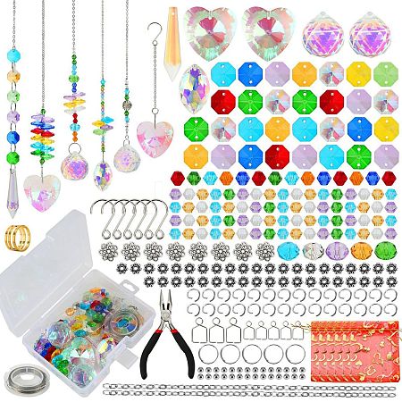 DIY Cone & Heart & Round Suncatchers Making Kits PW-WG84C5B-01-1