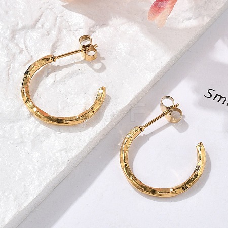 304 Stainless Steel C-Shaped Stud Earrings EJEW-R017-04G-01-1