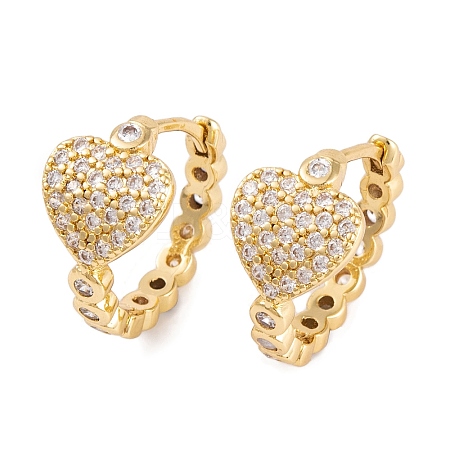 Rack Plating Brass Cubic Zirconia  Earrings EJEW-S219-09G-01-1