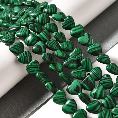 Synthetic Malachite Beads Strands G-R190-10mm-46-1