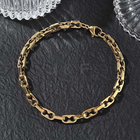 5MM 304 Stainless Steel Oval Link Chain Bracelets SA-CBA2696-08G-1