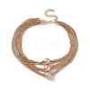 Brass Box Chains Multi-strand Necklaces NJEW-C040-01C-1