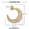 Brass Micro Pave Clear Cubic Zirconia Pendants CU-OY001-48G-2