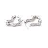 Non-Tarnish 304 Stainless Steel Heart Hoop Earrings for Women EJEW-I267-08P-2