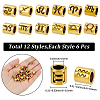 72Pcs 12 Styles Tibetan Style Zinc Alloy European Beads FIND-SC0022-49AG-2