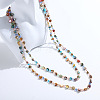 Bohemian Style Dyed Natural Shell Nuggets Beaded Long Necklaces for Women FS-WGE022A-01-3
