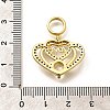 Rack Plating Brass Micro Pave Cubic Zirconia Pendants KK-L226-001G-01-3