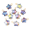 10Pcs Glass Pendants PALLOY-YW00065-06-1