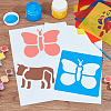 CRASPIRE 4 Sets 4 Styles Animal Theme PP Plastic Hollow Out Drawing Painting Stencils Templates DIY-CP0010-52A-4