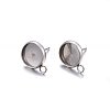 Non-Tarnish 304 Stainless Steel Stud Earring Settings STAS-H467-08P-12mm-2