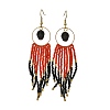 Halloween Glass Seed Tassel Earring for Women EJEW-MZ00798-4