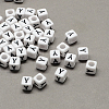 Large Hole Acrylic Letter European Beads SACR-Q103-6mm-01Y-1