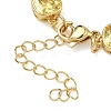 Square Brass Pave Cubic Zirconia Link Chain Bracelets for Women BJEW-P385-08G-01-3