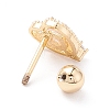 Heart Cat Eye Stud Earrings for Women LS-EJEW-A065-01G-2