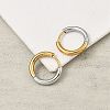 201 Stainless Steel Two Tone Hoop Earrings EJEW-Q002-01G-03-3