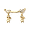 Brass Pave Cubic Zirconia Pendants KK-M287-06G-C-1