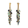 304 Stainless Steel with Natural Mixed Gemstone Stud Earrings EJEW-JE07520-01-2
