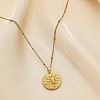 Constellation Coin Stainless Steel Pendant Necklace for Women PW-WG95399-12-1