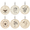 6Pcs Wood Knitting Needle Gauge Guide Pendant Decorations HJEW-BC00112-1