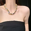 Two Tone Alloy Irregular Twist Beaded Necklaces for Women NJEW-Z043-01PG-01-1