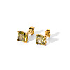 Fashionable Stainless Steel Cubic Zirconia Square Stud Earrings CG9593-3-2