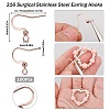 100Pcs 316 Surgical Stainless Steel Earring Hooks STAS-SC0006-43-3