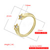 Brass Micro Pave Cubic Zirconia Cuff Open Rings for Women FS-WG15C9D-01-2