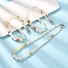 Dyed Round Natural Green Jade Graduated Beaded Necklaces GG-CBAA808-05P-B-1