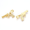 Brass Micro Pave Cubic Zirconia Pendants KK-N254-237G-2